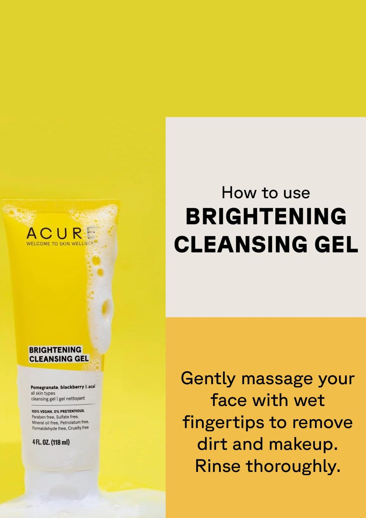 Acure Brightening Cleansing Gel 118ml