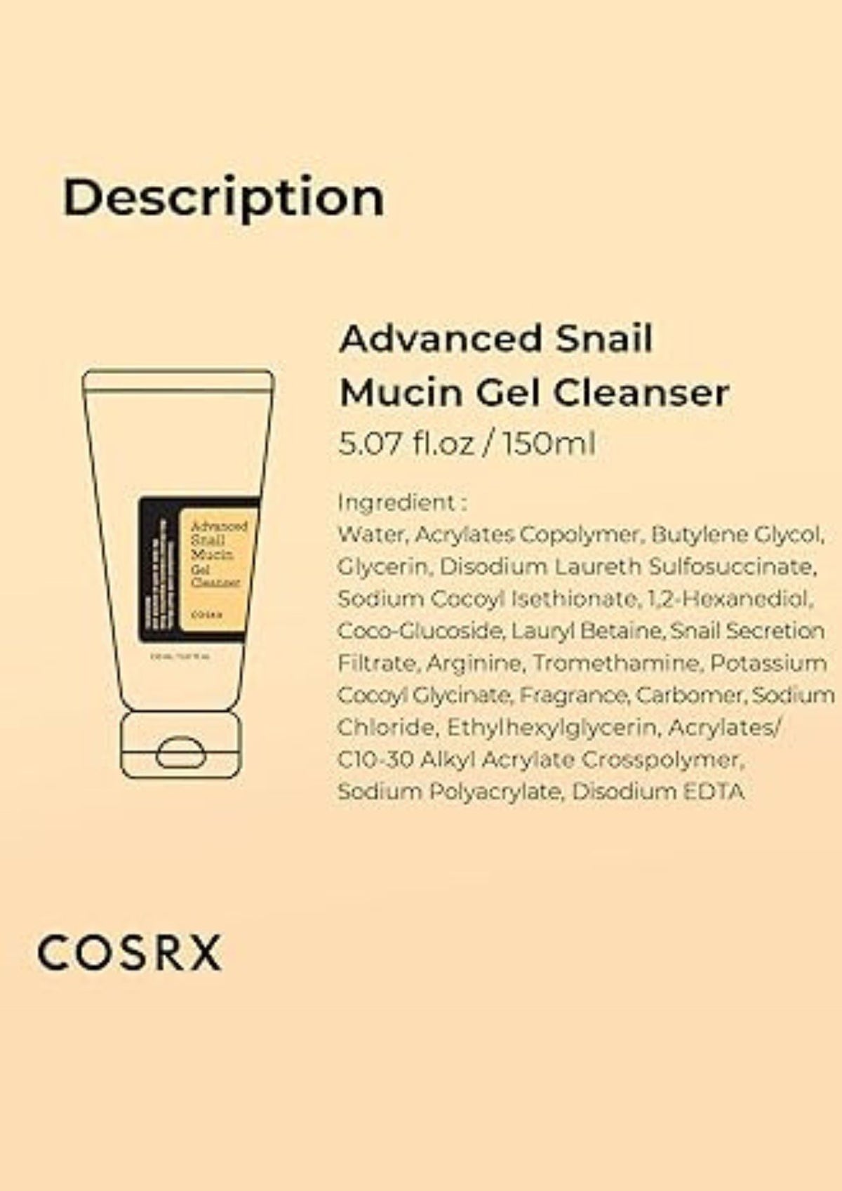 Cosrx Advanced Snail Mucin Gel Cleanser 150ml