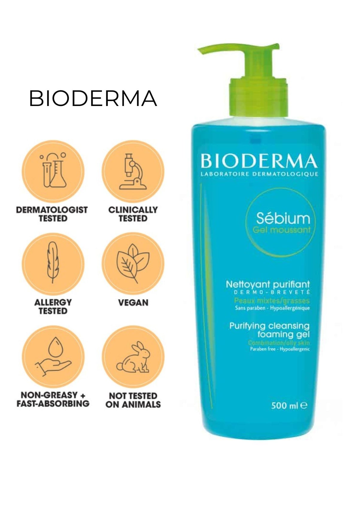 Bio Derma Sebium Gel Moussant 500ml