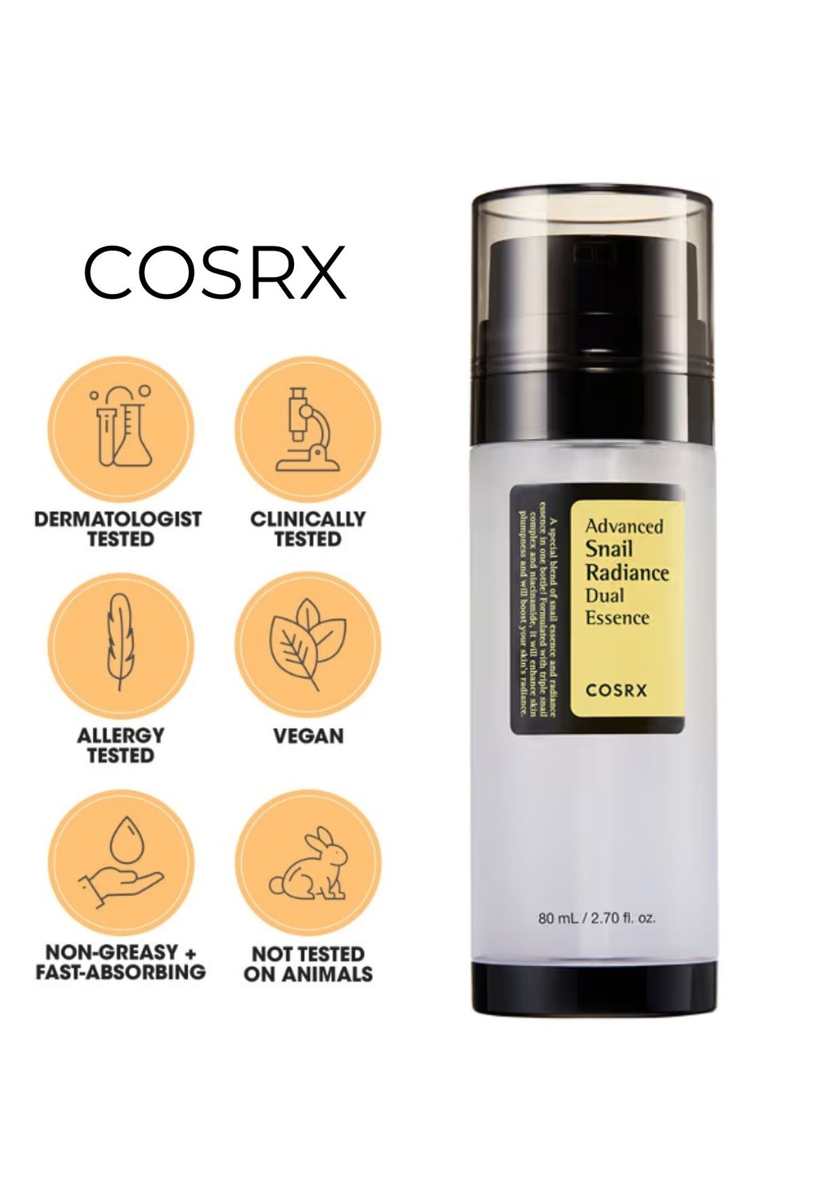 Cosrx Advanced Snail Radiance Dual Essence 80ml