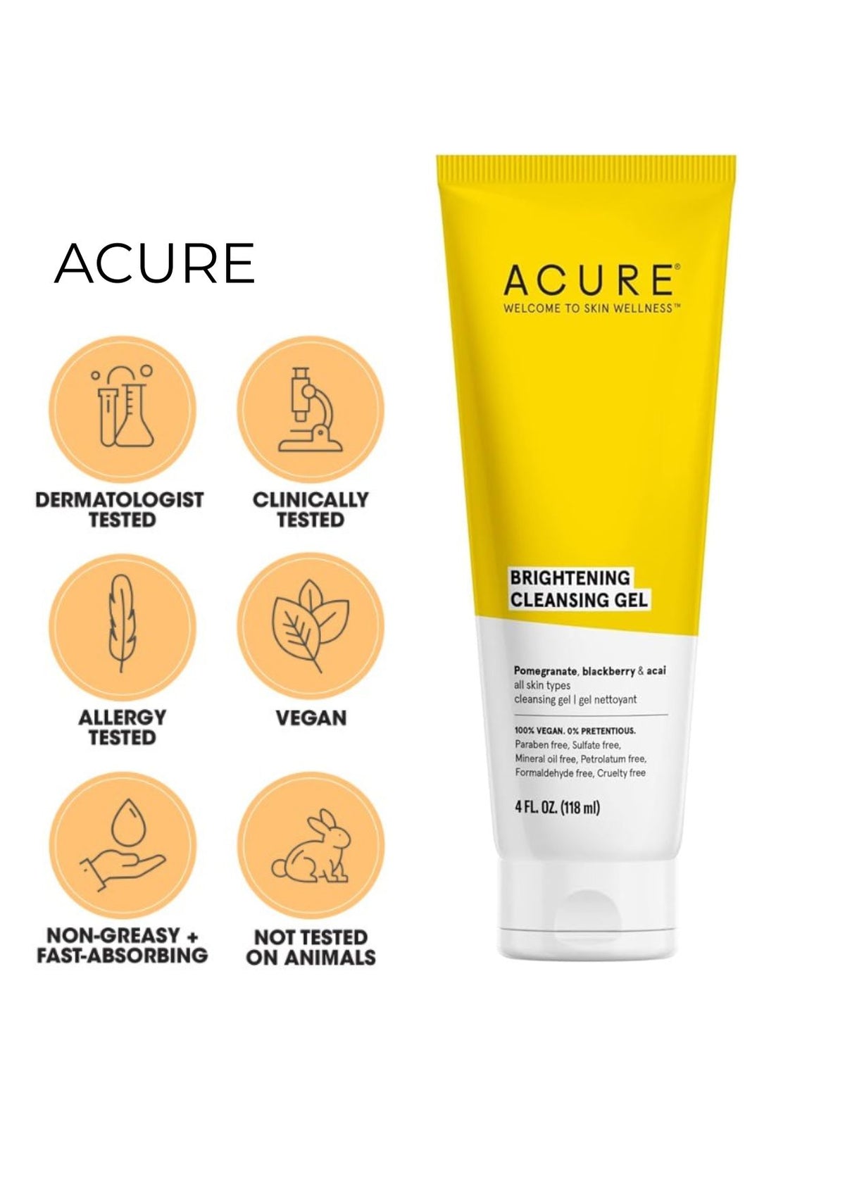 Acure Brightening Cleansing Gel 118ml