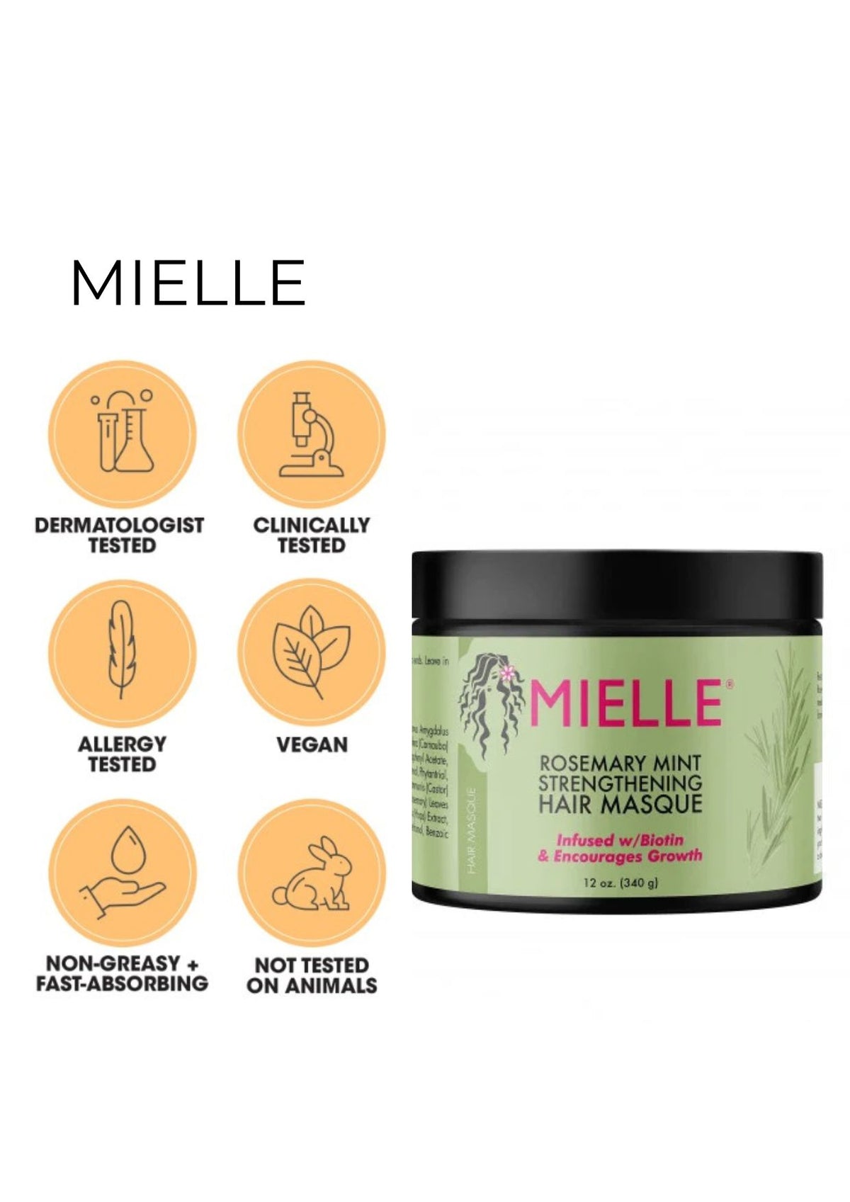 Mielle Rosemary Mint Strengthening Hair Masque 340g